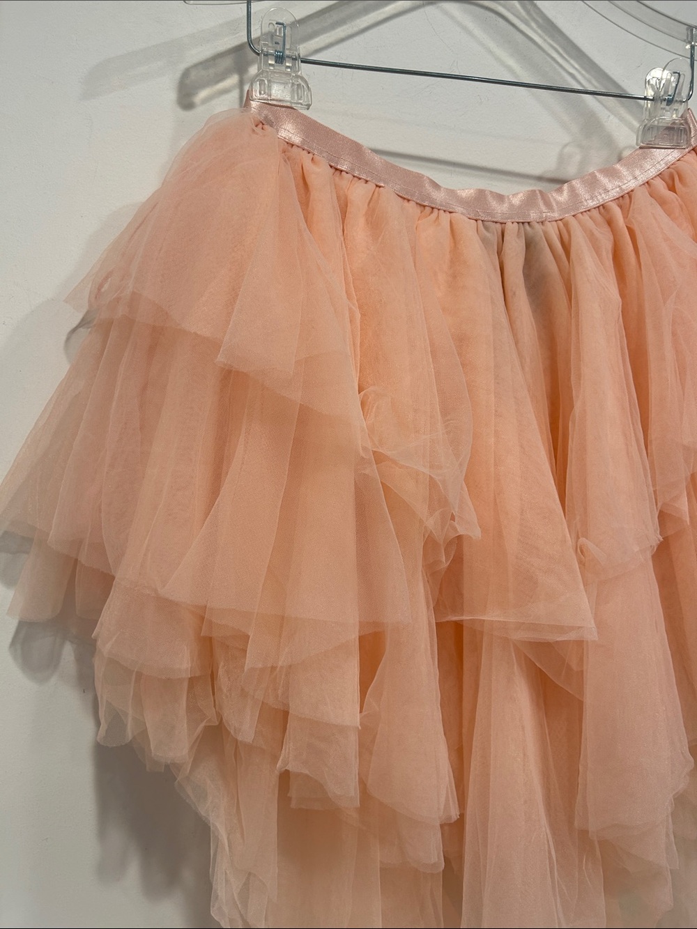 Dolls Kill Peach handkerchief Tiered Tulle layer High-Low Skirt large new women - Picture 5 of 5